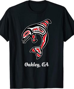 Native American Oakley CA Red Orca Killer Whale T-Shirt