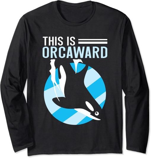 This Is Orcaward Awkward Humor Orca Orcas Long Sleeve T-Shirt