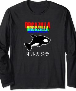 Orcazilla Funny orca whale fish design Long Sleeve T-Shirt