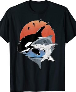 Cute Orca Whale and Shark Samoa Polynesia T-Shirt