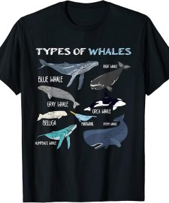 Types Of Whales - Orca Narwhal T-Shirt